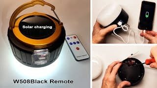 LED de alta Potencia de Luz de Camping – USB Recargable & Carga Solar – W508