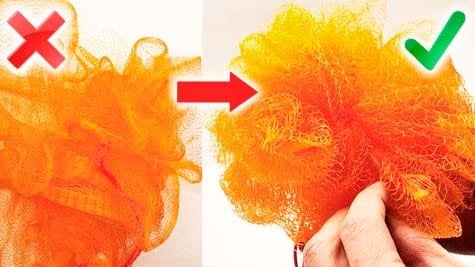 How to assemble Bath Sponge from a mesh - How to restore the Sponge - Life hack