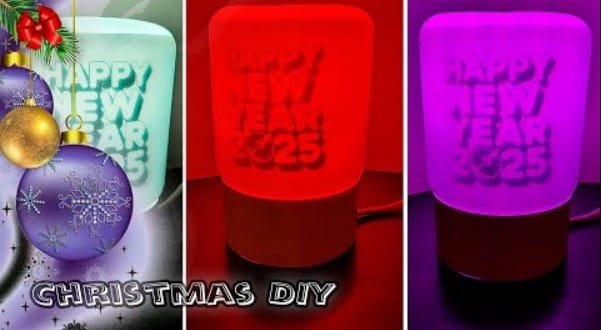 Transform a plastic can into a festive Christmas night light – a creative and easy DIY project to brighten up your holidays!