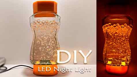 DIY LED Night Light with Coffee Jar & Orbeez – Stunning Glow Effect!