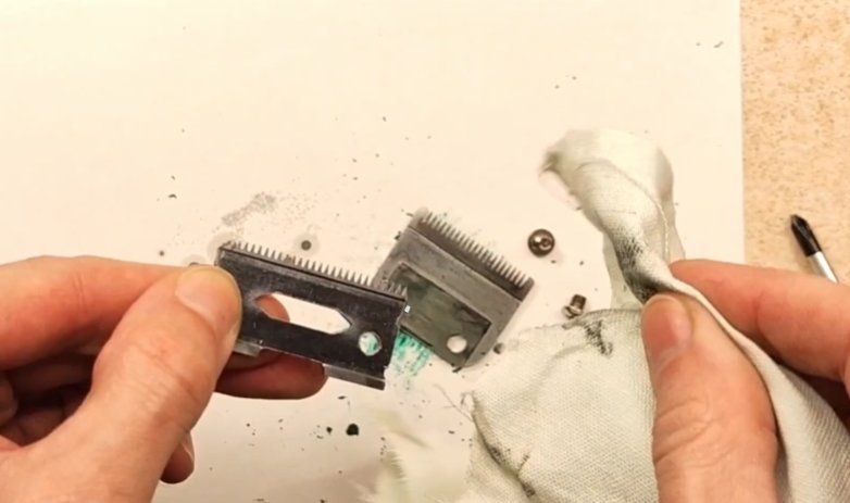 Remove the blade again and wipe away all residue.