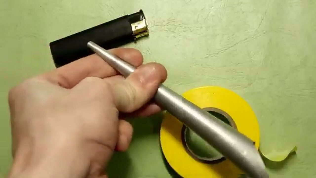 Shaping the aluminum sheet into a cylindrical nozzle