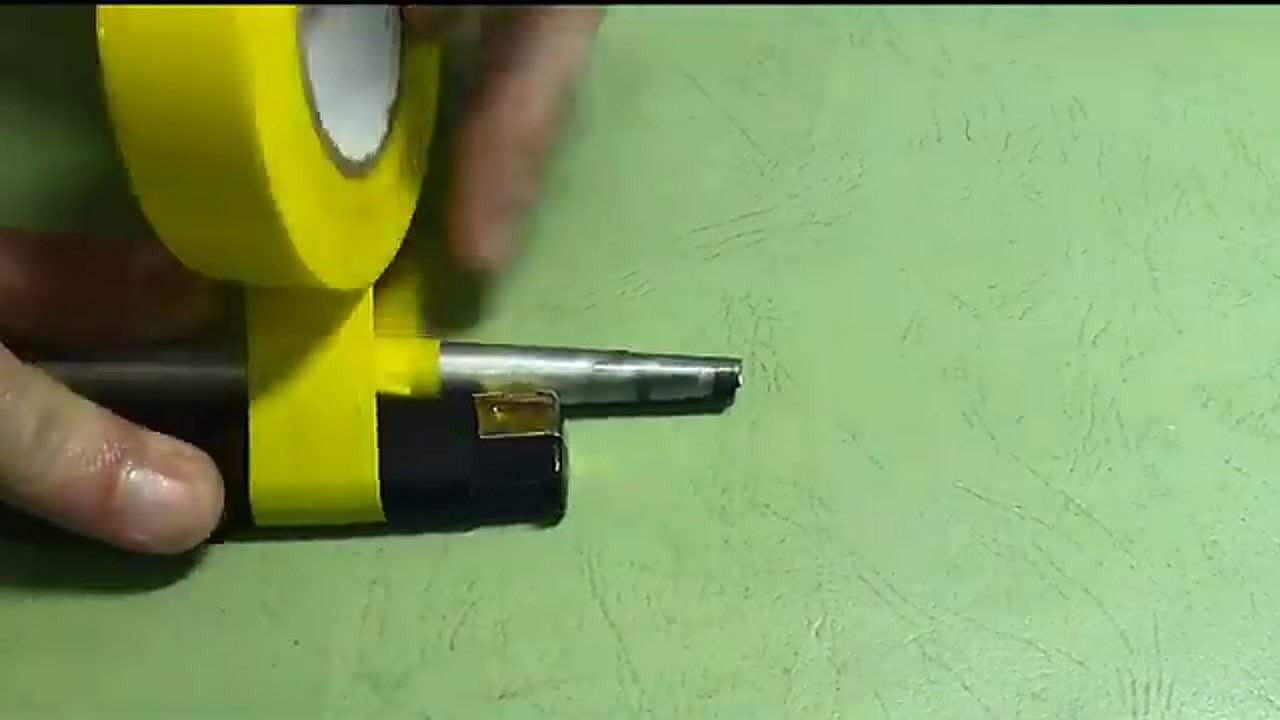 Preparing the surface of a standard butane lighter