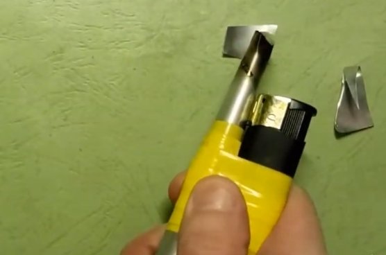 Testing the finished portable hot glue tool on a surface