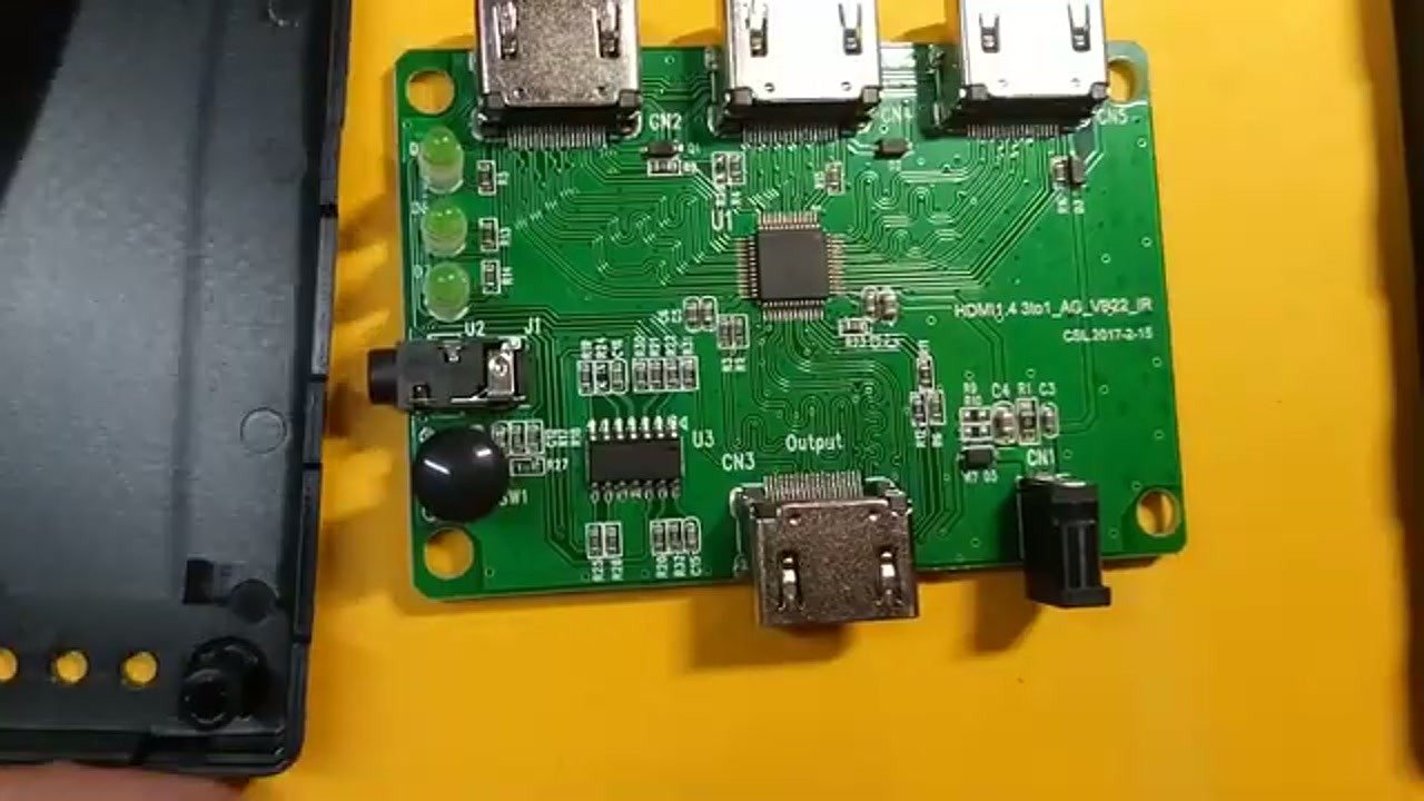 Close-up view of the internal circuit board