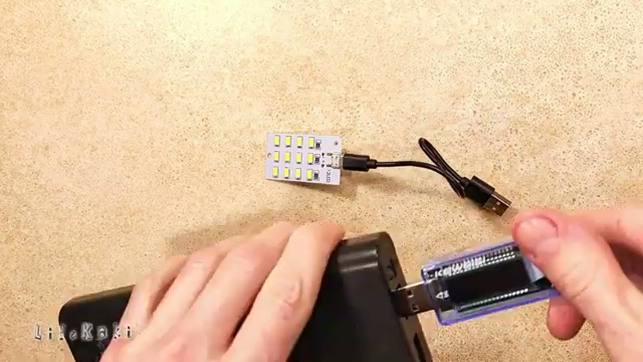 Connecting USB power meter to power bank