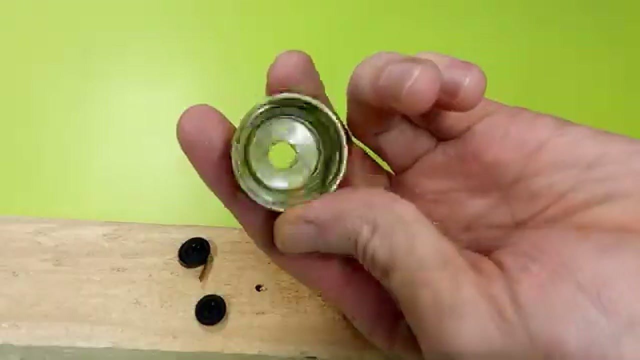 Trimming the small metal component for the nozzle