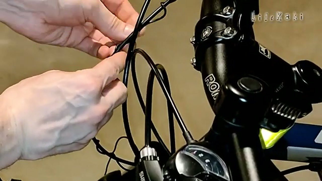 Securing bike cables with zip tie