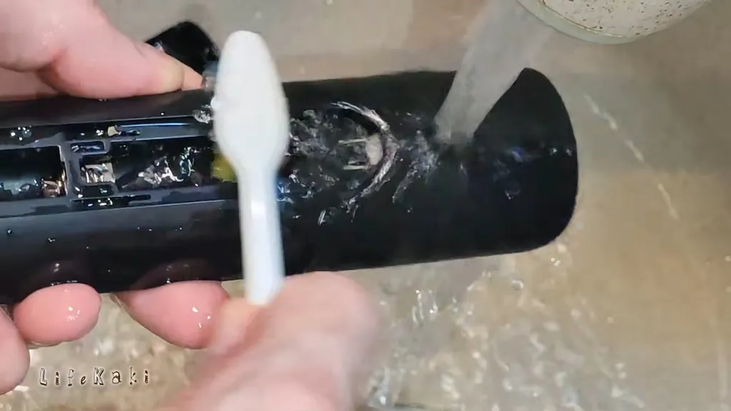 Rinsing the plastic remote frame