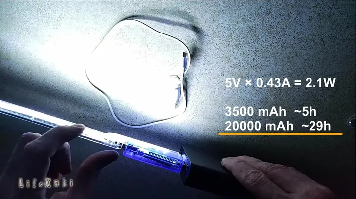 Calculating battery runtime for the LED lamp