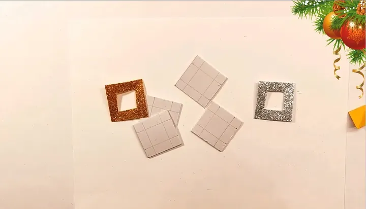 Cutting marked glitter foam strips using sharp razor