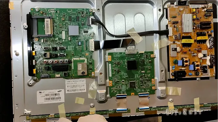 Internal components and newly assembled backlight setup